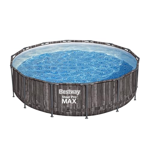 Bestway® Steel Pro MAX™ Ersatz Frame Pool ohne Zubehör Ø 427 x 107 cm, Holz-Optik (Mooreiche), rund von Bestway