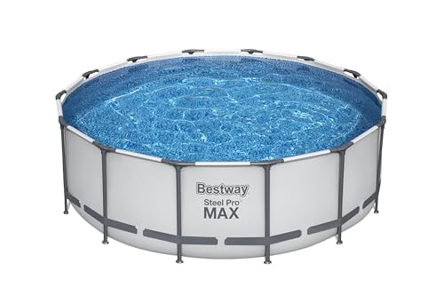Bestway® Steel Pro MAX™ Ersatz Frame Pool ohne Zubehör Ø 427 x 122 cm, lichtgrau, rund von Bestway