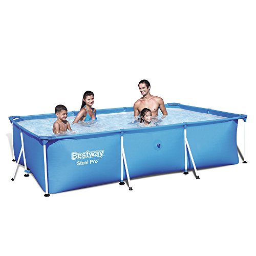 Bestway 56404 - Deluxe Splash Frame Pool für Kinder, abnehmbar, röhrenförmig, 300 x 201 x 66 cm, blau von Bestway