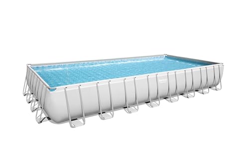 Bestway Power Steel Ersatz Frame Pool ohne Zubehör 956 x 488 x 132 cm, lichtgrau, eckig von Bestway