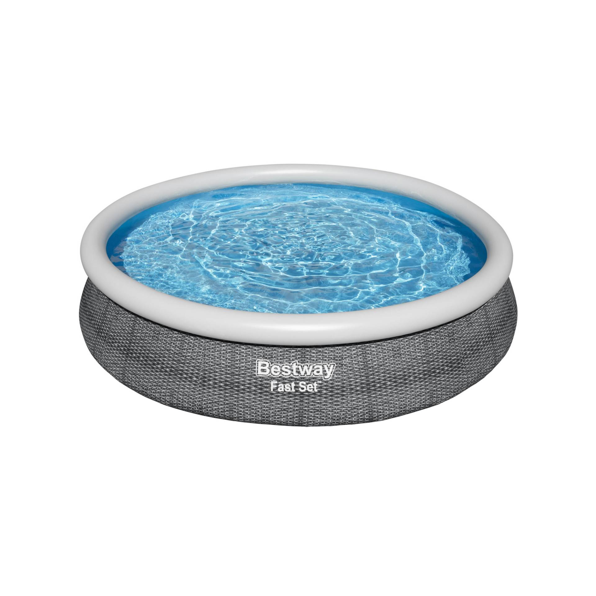 Bestway Aufstellpool 'Fast Set' grau Rattan-Optik Ø 366 x 76 cm, mit Filterpumpe von Bestway