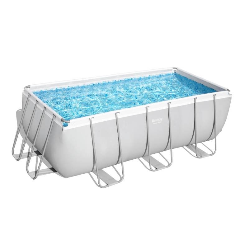 Bestway Aufstellpool 'Power Steel™' grau/weiß 412 x 201 x 122 cm, Komplett-Set von Bestway