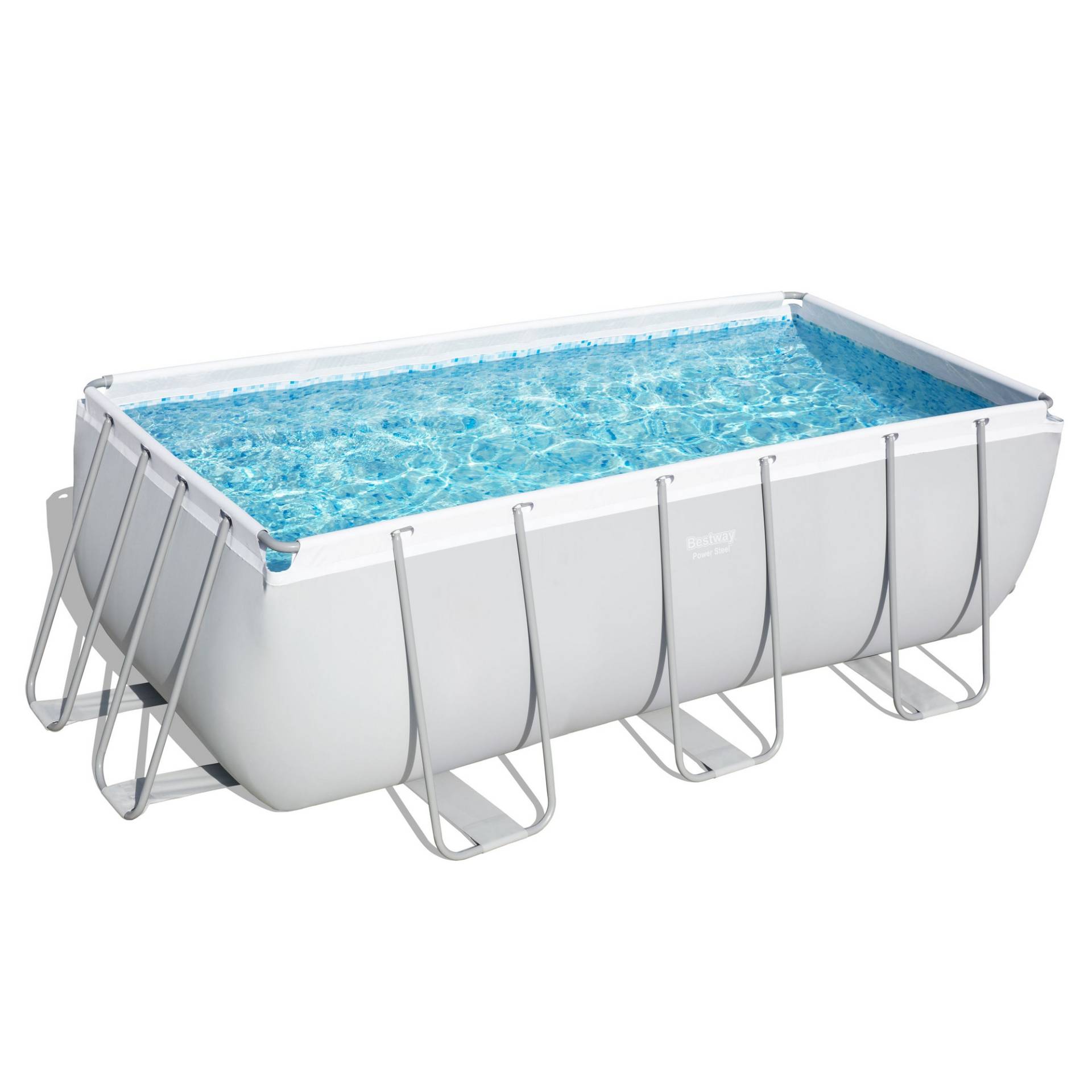 Bestway Aufstellpool 'Power Steel™' grau/weiß 412 x 201 x 122 cm, Komplett-Set von Bestway