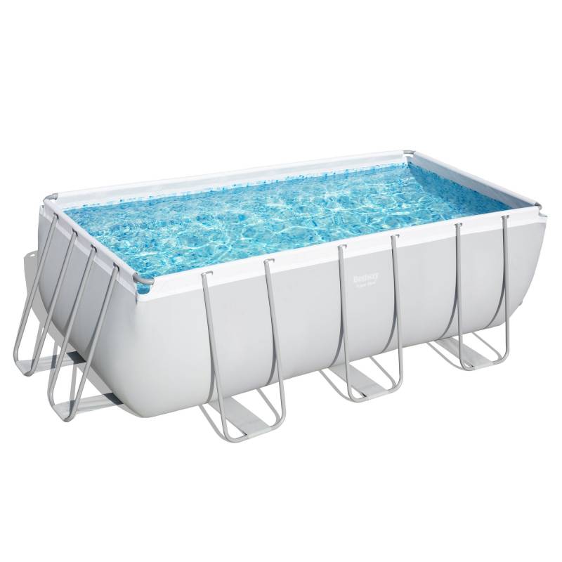 Bestway Aufstellpool 'Power Steel™' grau/weiß 412 x 201 x 122 cm, Komplett-Set von Bestway