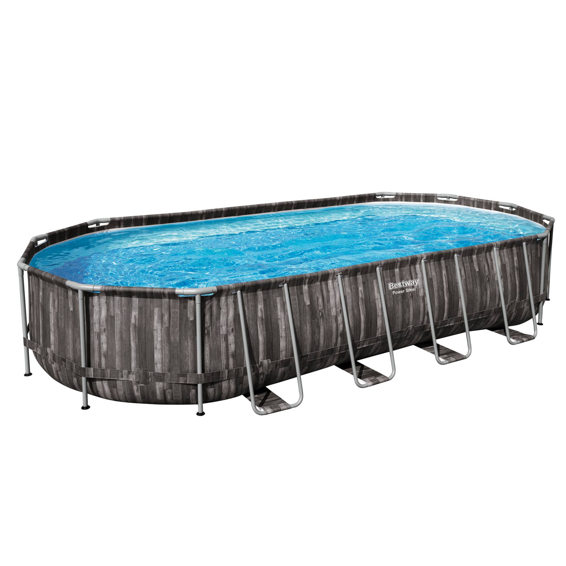 Bestway Aufstellpool-Set 'Power Steel™' Holzoptik 732 x 366 x 122 cm von Bestway