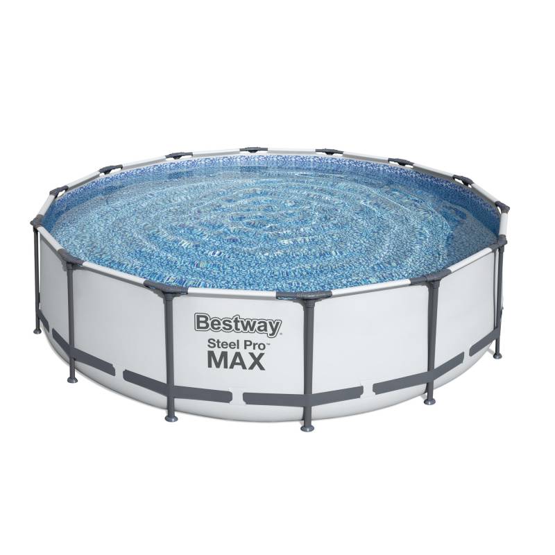 Bestway Aufstellpool 'Steel Pro MAX' Komplett-Set, grau rund  Ø 427 x 107 cm von Bestway