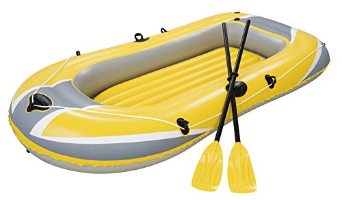 Bestway Boot Hydro-Force Raft Set Naviga mit Blasebalg und 2 Paddeln, gelb/ silbergrau, 61083EU von Bestway