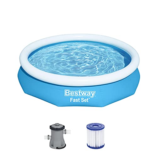 Bestway Fast Set Aufstellpool-Set mit Filterpumpe Ø 305 x 66 cm, blau, rund von Bestway