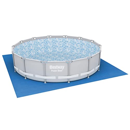 Bestway Flowclear™ quadratische Bodenplane, 488 x 488 cm, für Aufstellpools bis Ø 457 cm, blau von Bestway