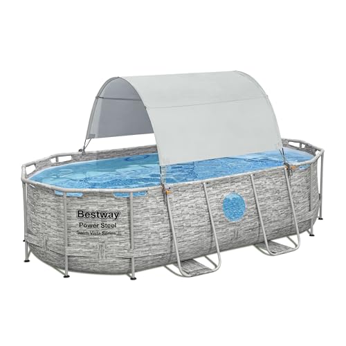 Bestway Flowclear Pool-Baldachin | kompatibel mit den meisten ovalen oder rechteckigen oberirdischen Pools | UPF 40+ Sonnenschutz von Bestway