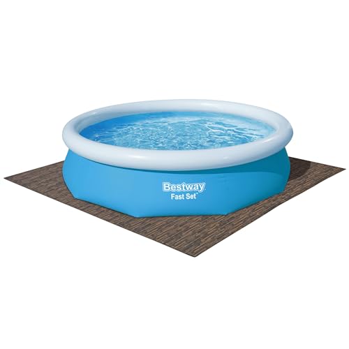 Bestway Flowclear Pool-Bodenschutzfliesen Set, 12 Stück á 50 x 50 cm, Holz-Optik (Palisander) von Bestway