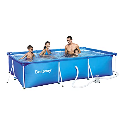 Bestway Frame Pool Deluxe Splash - Steel Pro, Set mit Filterpumpe, 300 x 201 x 66 cm, blau von Bestway