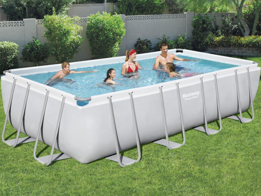 Bestway Frame-Pool Komplettset Power Steel 549 x 274 x 122 cm Innenverkleidung in Kieselmosaik-Optik - 549x274x122cm, inkl. Sandfilteranlage + von Bestway