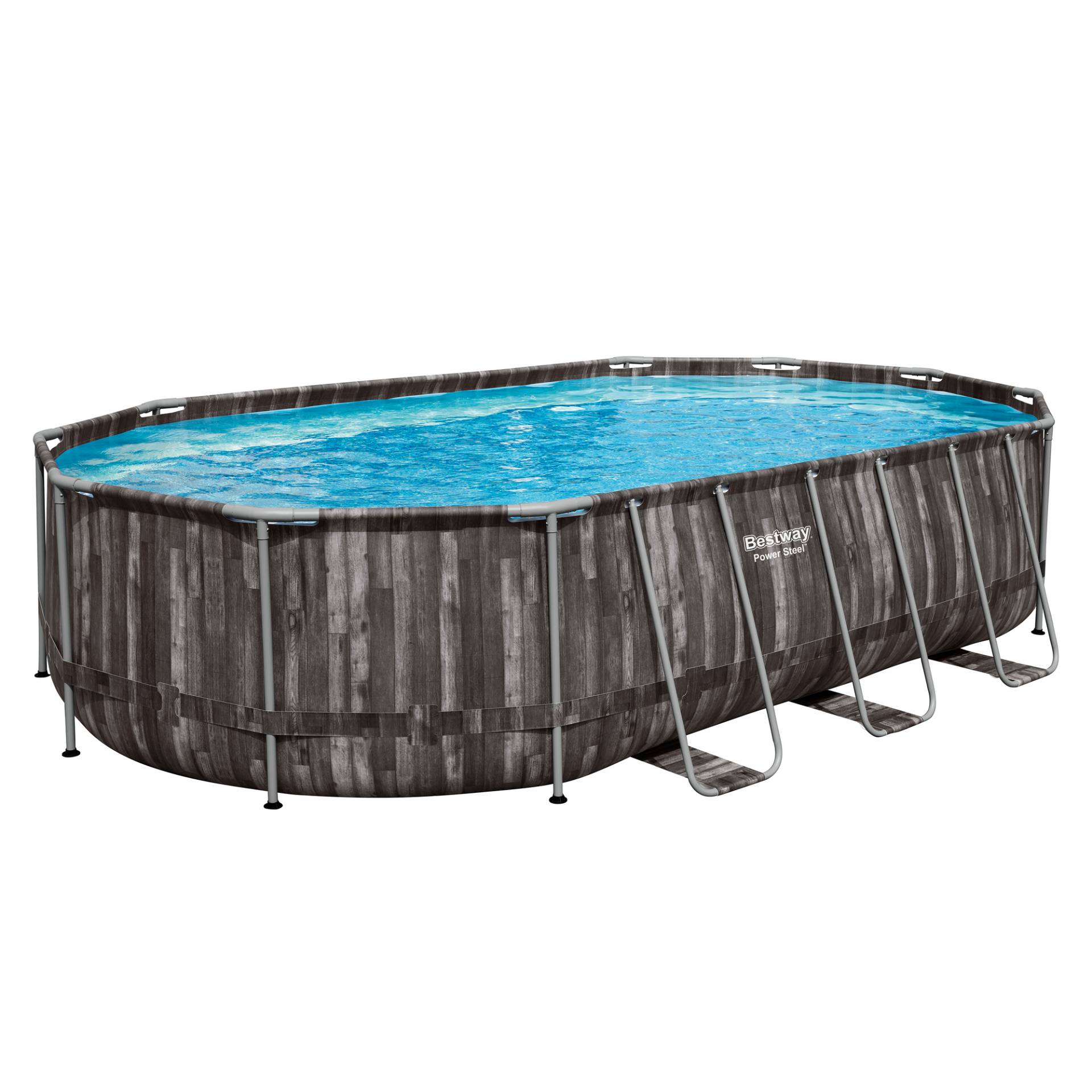 Bestway Frame-Pool-Set 'Power Steel' 610 x 366 x 122 cm mit Sicherheitsleiter und Filterpumpe von Bestway