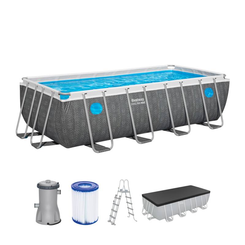 Bestway Frame Pool-Set Steel Pro Max Splashview 488 cm x 244 cm x 122 cm von Bestway
