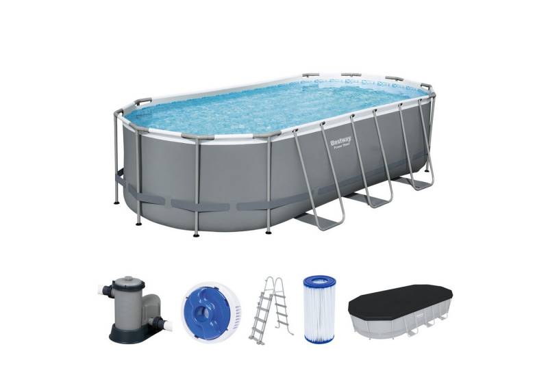Bestway Framepool Power Steel™ Frame Pool Komplett-Set mit Filterpumpe 549 x 274 x 122 von Bestway
