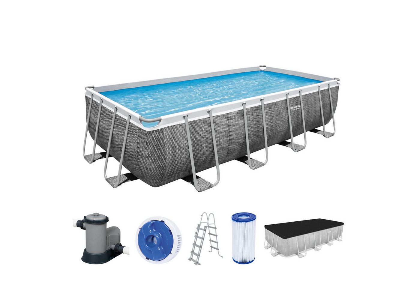 Bestway Framepool Power Steel™ Frame Pool Komplett-Set mit Filterpumpe 549 x 274 x 122 von Bestway
