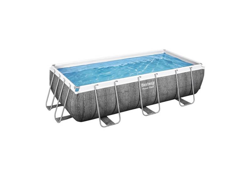 Bestway Framepool Power Steel™ Frame Pool Set mit Filterpumpe 404 x 201 x 100 cm, Rattan von Bestway