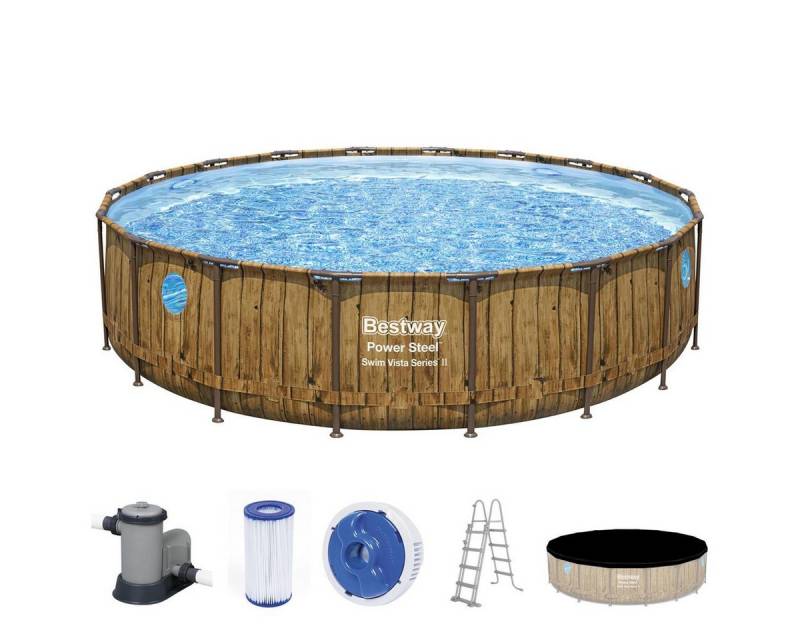 Bestway Framepool Power Steel™ Swim Vista Series™ Frame Pool Komplett-Set mit Filterpump von Bestway