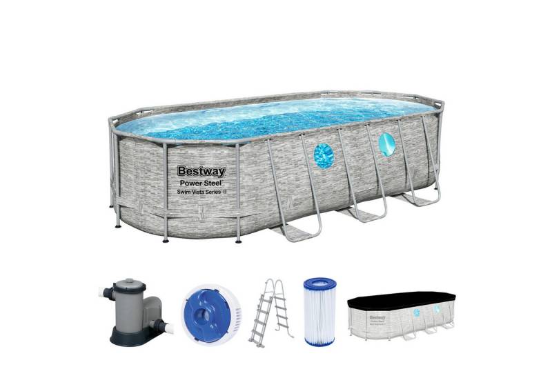 Bestway Framepool Power Steel™ Swim Vista Series™ Frame Pool Komplett-Set mit Filterpump von Bestway