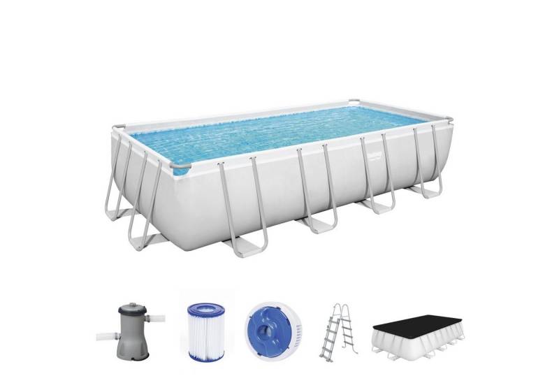 Bestway Framepool Stahlrahmen Pool Komplett-Set mit Filterpumpe 488 x 244 x 122 cm (Set) von Bestway