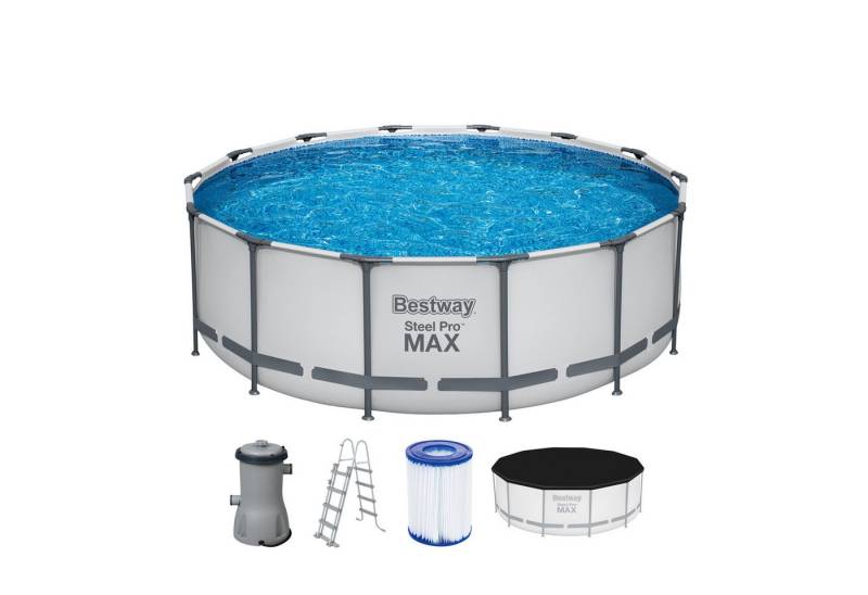 Bestway Framepool Steel Pro MAX™ Frame Pool Komplett-Set mit Filterpumpe Ø 427 x 122 (Set) von Bestway