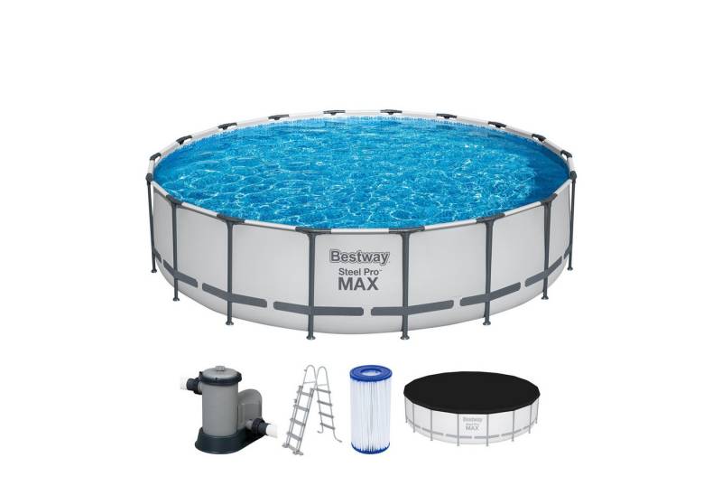 Bestway Framepool Steel Pro MAX™ Frame Pool Komplett-Set mit Filterpumpe Ø 549 x 122 (Set) von Bestway