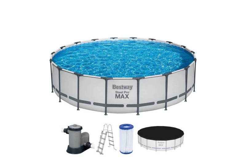 Bestway Framepool Steel Pro MAX™ Frame Pool Komplett-Set mit Filterpumpe Ø 549 x 122 (Set) von Bestway