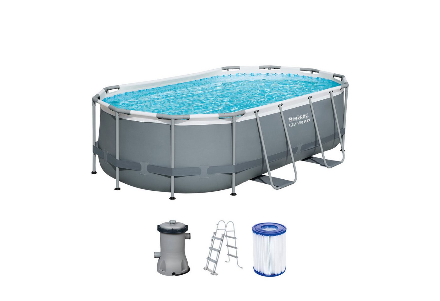 Bestway Framepool Steel Pro MAX™ Frame Pool Set mit Filterpumpe 427 x 250 x 100 cm von Bestway