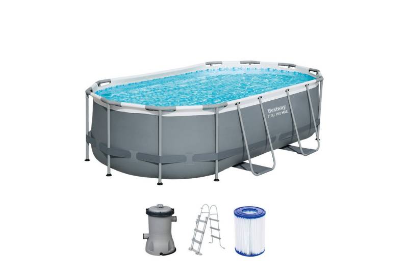 Bestway Framepool Steel Pro MAX™ Frame Pool Set mit Filterpumpe 427 x 250 x 100 cm von Bestway