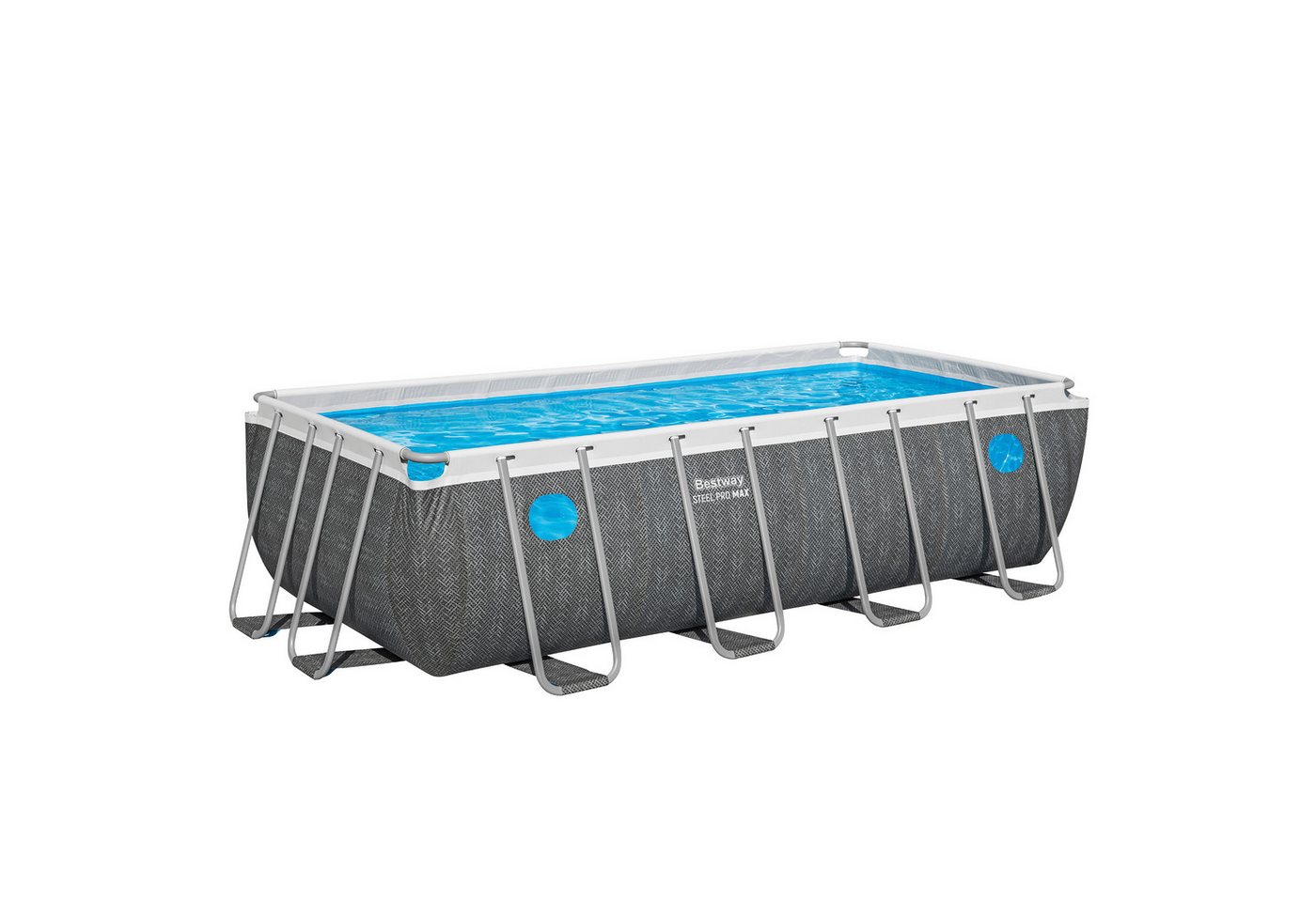 Bestway Framepool Steel Pro MAX™ Splashview™ (Packung, ohne Zubehör), 488 x 244 x 122 cm von Bestway