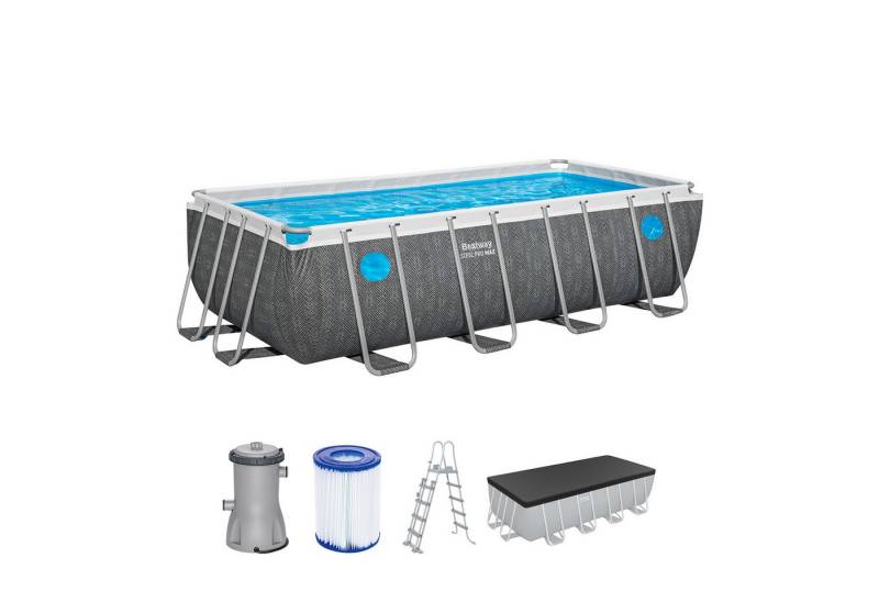 Bestway Framepool Steel Pro MAX™ Splashview™ (Set, Inkl. Filterpumpe), 488 x 244 x 122 cm von Bestway
