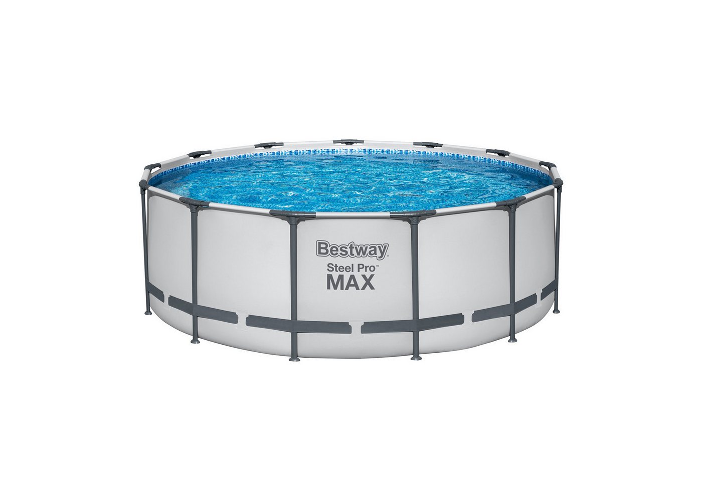 Bestway Framepool Steel Pro MAX™ Solo Pool ohne Zubehör Ø 396 x 122 cm, lichtgrau, rund von Bestway