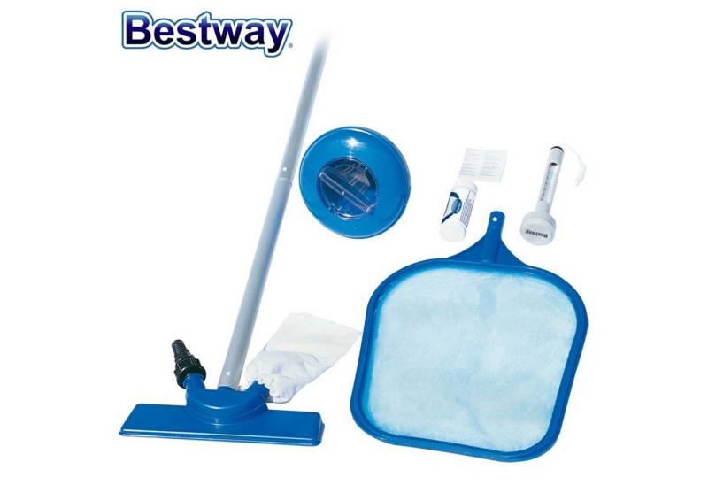 Bestway Kescher Pool Pflege-und Reparatur-Set Poolsauger Kescher Thermometer Schwimmer von Bestway