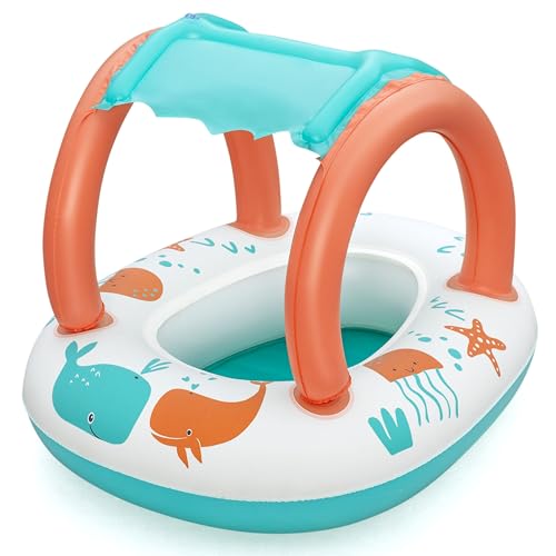 Bestway Kinder-Schlauchboot Comfort Plush, 78 x 61,5 x 56,5 cm, ab 3 Jahren, Sonnenschutzdach, UV-Careful, 30 kg Belastbarkeit, 2 Luftkammern, Sicherheitsventile, Meeresbewohner-Design Bestway Kinder-Schlauchboot Comfort Plush, 78 x 61,5 x 56,5 cm, ab 3 Jahren, Sonnenschutzdach, UV-Careful, 30 kg Belastbarkeit, 2 Luftkammern, Sicherheitsventile, Meeresbewohner-Design von Bestway