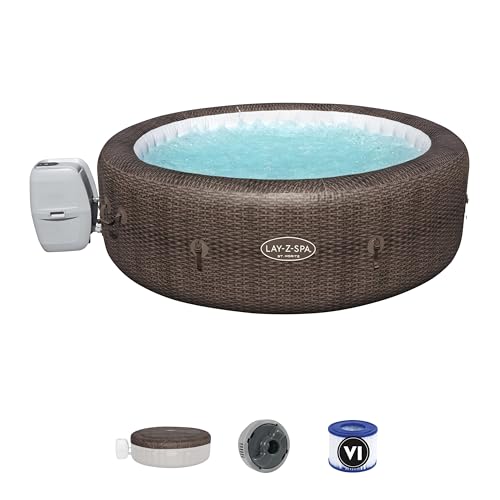 Bestway LAY-Z-SPA St. Moritz AirJet™ Whirlpool, 216 x 71 cm, 5-7 Personen, rund, braune Rattan-Optik von Bestway