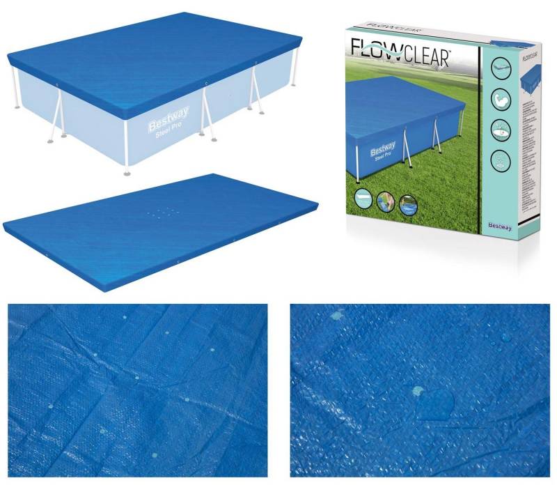 Bestway Pool-Abdeckplane Bestway 58106 - Flowclear PE-Abeckplane 304 x 205 cm, blau, eckig von Bestway