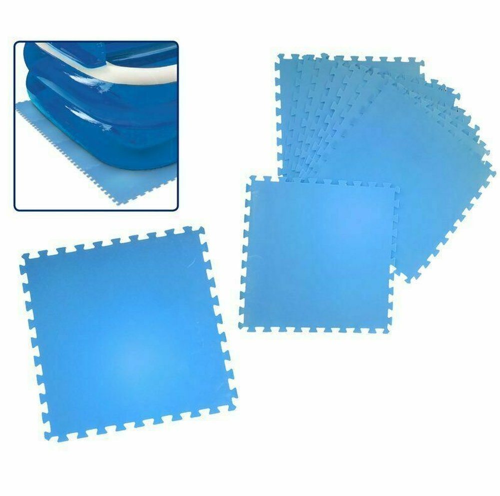 Koopman Pool-Bodenschutzfliese Pool Bodenschutzmatte Bodenschutz 9er-Set blau 50x50cm Poolunterlage, antirutsch von Koopman