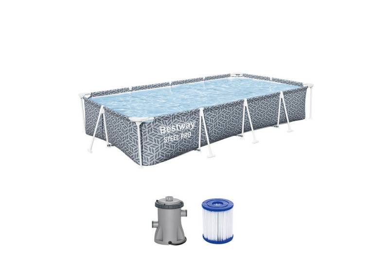 Bestway Tauchpumpe Steel Pro™ Frame Pool Set mit Filterpumpe 366 x 201 x 66 cm, Blattform von Bestway