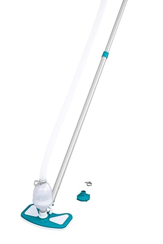 Bestway Poolpflege Basis-Set AquaClean mit pumpenbetriebenem Poolsauger & Kescher für Poolgrößen bis 610 cm von Bestway