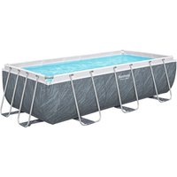 Bestway - Power Steel™ Solo Pool ohne Zubehör 404 x 201 x 100 cm, Marmor-Optik (Schiefergrau), eckig von Bestway