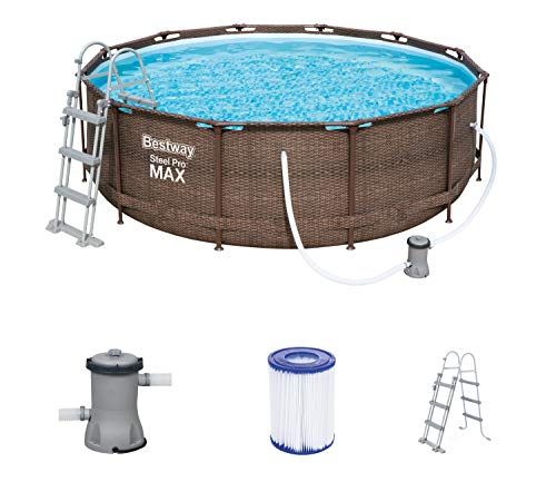 Bestway Steel Pro Max Framepool-Set, rund, mit Filterpumpe & Sicherheitsleiter 366 x 100 cm von Bestway