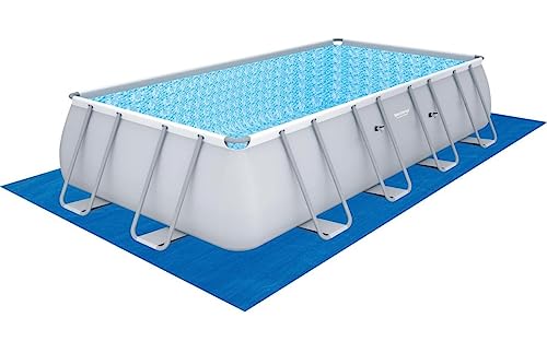 Bestway Power Steel Frame Pool Komplett-Set mit Sandfilteranlage 549 x 274 x 122 cm, leicht grau, eckig von Bestway