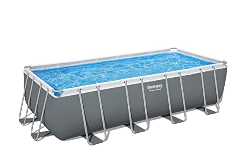 Bestway Power Steel Frame Pool Komplett-Set mit Sandfilteranlage 549 x 274 x 132 cm, grau, eckig von Bestway