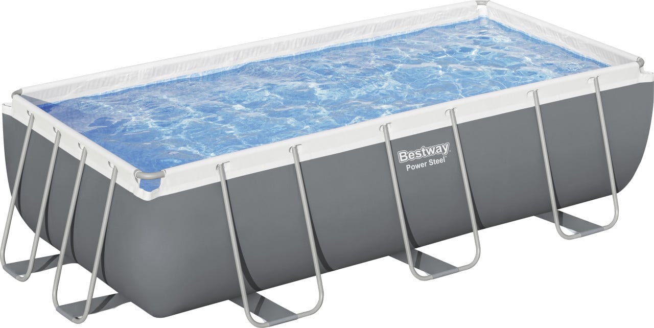 Bestway Power Steel Frame Pool Set mit Filterpumpe 404 x 201 x 100 cm, grau, eckig Bestway Power Steel Frame Pool Set mit Filterpumpe 404 x 201 x 100 cm, grau, eckig von Bestway
