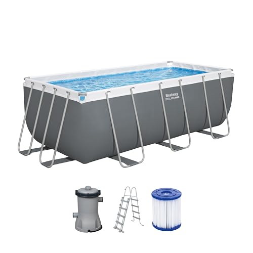 Bestway Power Steel Frame Pool Set mit Filterpumpe 412 x 201 x 122 cm, grau, eckig Bestway Power Steel Frame Pool Set mit Filterpumpe 412 x 201 x 122 cm, grau, eckig von Bestway