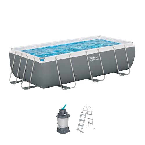 Bestway Power Steel Frame Pool Set mit Sandfilteranlage 404 x 201 x 100 cm, grau, eckig Bestway Power Steel Frame Pool Set mit Sandfilteranlage 404 x 201 x 100 cm, grau, eckig von Bestway