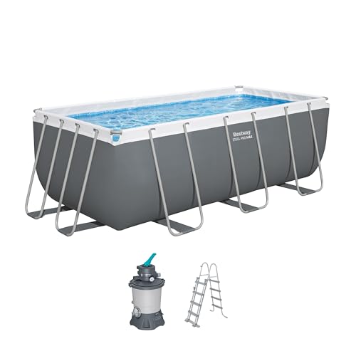 Bestway Power Steel Frame Pool Set mit Sandfilteranlage 412 x 201 x 122 cm, grau, eckig Bestway Power Steel Frame Pool Set mit Sandfilteranlage 412 x 201 x 122 cm, grau, eckig von Bestway