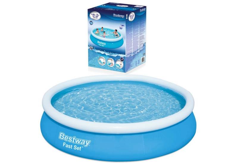 Bestway Quick-Up Pool Fast Set Pool Swimmingpool Rund mit Filterpumpe komplett 366x76cm von Bestway