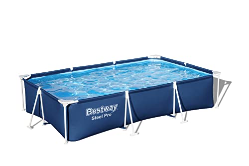 Bestway Steel Pro Frame Pool Set mit Filterpumpe 300 x 201 x 66 cm, dunkelblau, eckig von Bestway